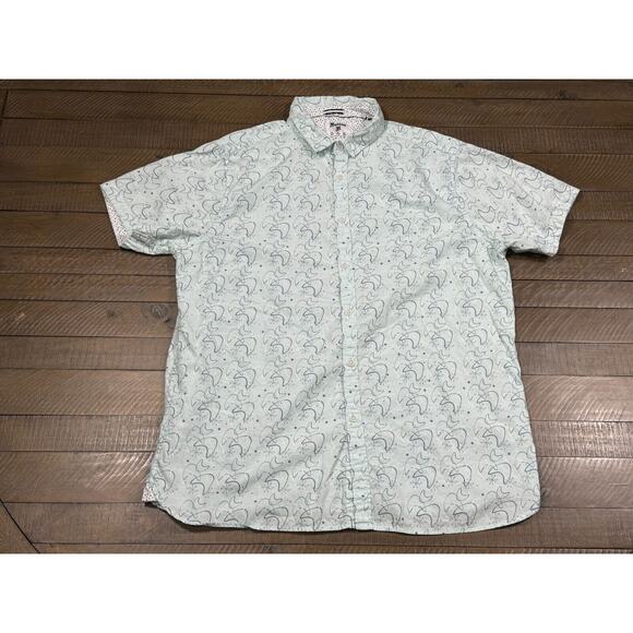 Recess Short Sleeve Button-up Slim Fit Shirt Retro Print - Men’s Size XL - Picture 3 of 9